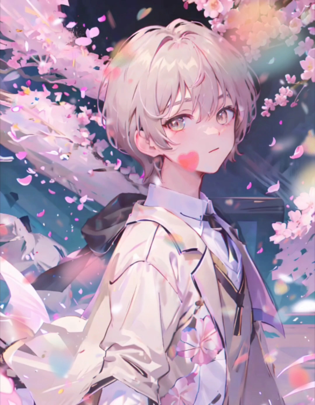 樱花少年||男生壁纸||男生头像 #原创# #二次元# #绘画# #头像# #壁纸#