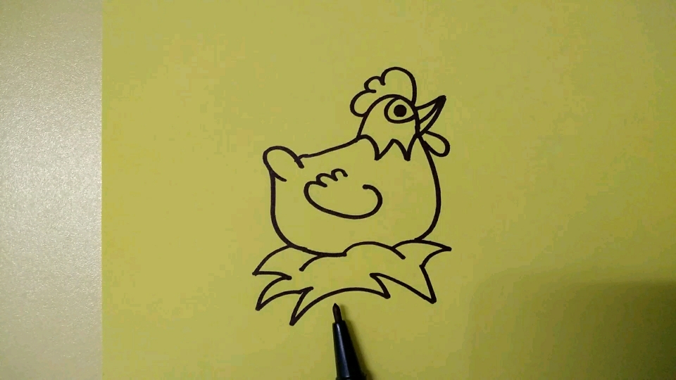 简笔画教程——母鸡下蛋咯下蛋母鸡伟大又好画