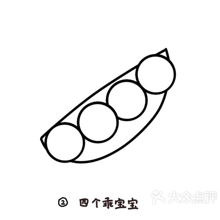 绘画小课堂|四胞胎的豌豆荚简笔画分享-大众点评