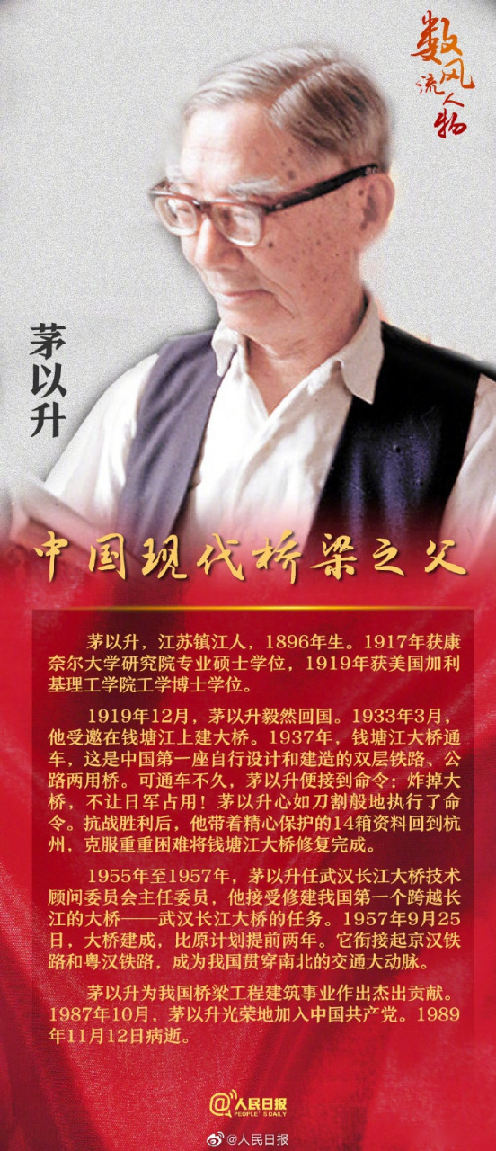 【中国现代桥梁之父茅以升】茅以升1933年受邀在钱塘江上建大桥.