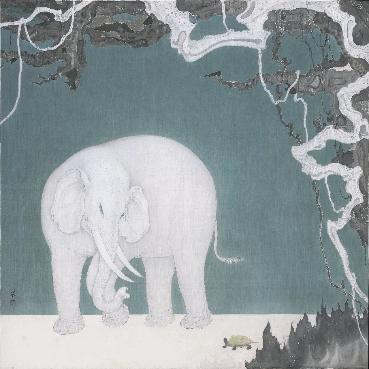 清雅工笔国画里的水墨精灵[微风] 图via.画家 李金国 #遇见艺术