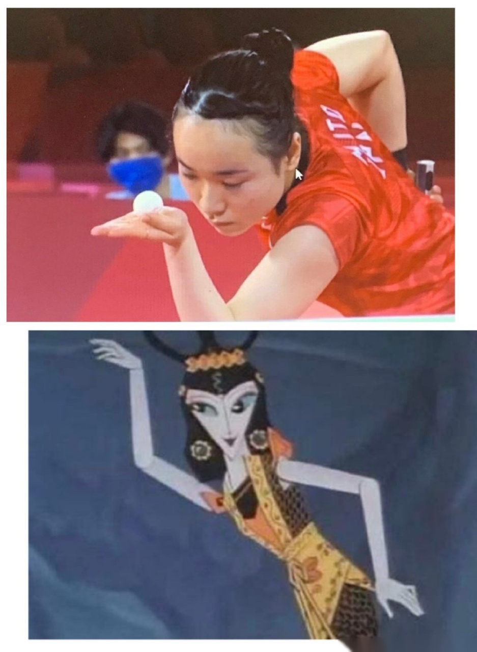 伊藤美诚的发球姿势有点诡异,好像哪里见过,蛇精是你吗?