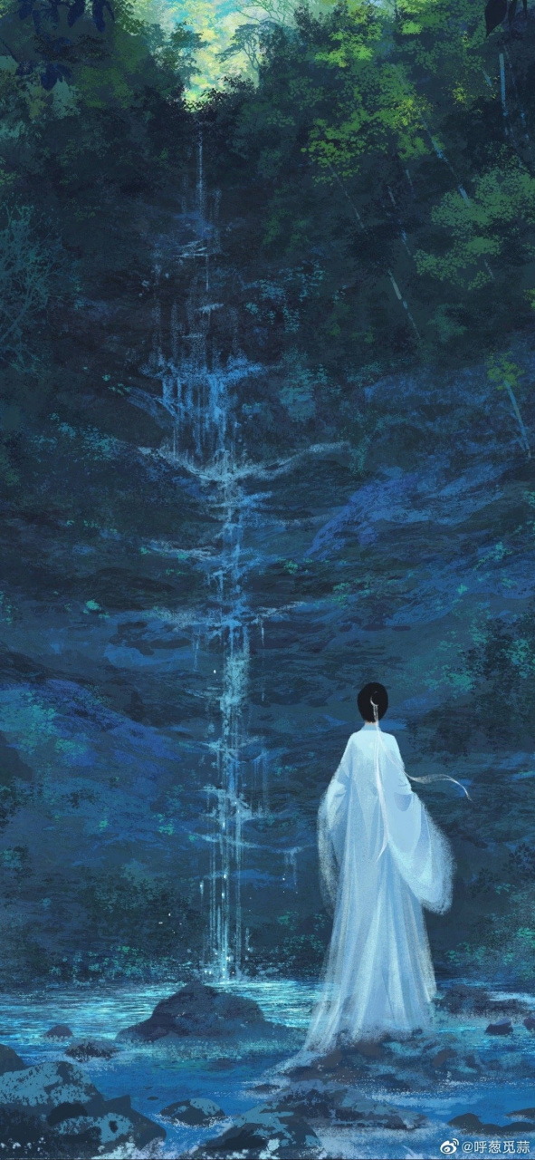 古风人物插画,无脸人物群像系列. (呼葱觅蒜 )