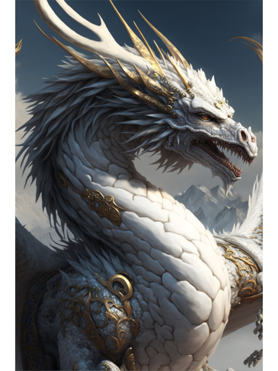 四海龙王93 风调雨顺 四海龙王插画#ai绘画