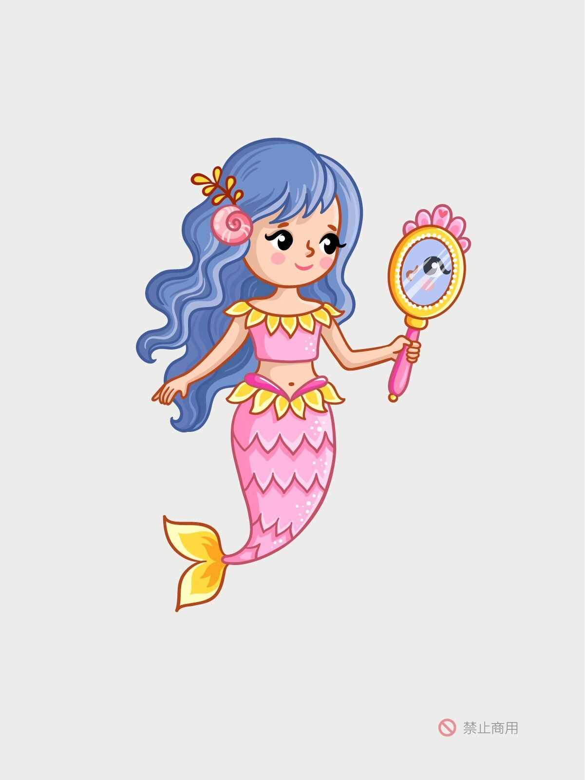 可爱卡通美人鱼0469♀150469♀15—高清手绘临摹画