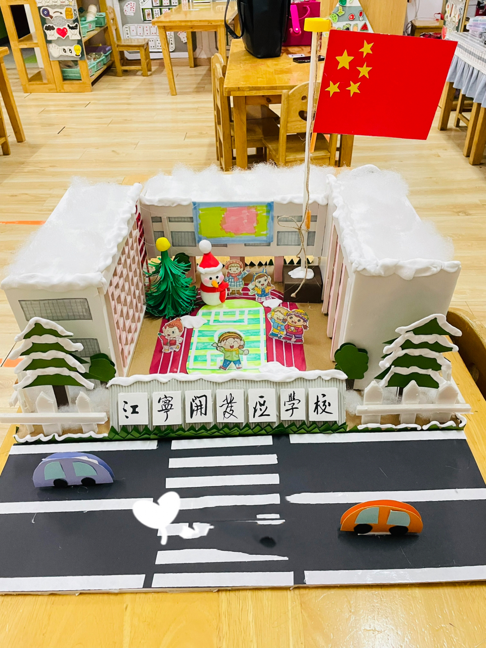 立体手工|冬天的校园 妥妥的原创,做了整整一天,后面的细节忘记拍了