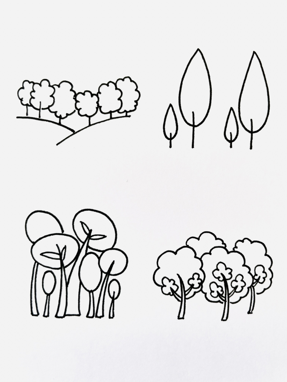 【简笔画】树林98 分享一组植物类简笔画—树林 还喜欢什么,留言给
