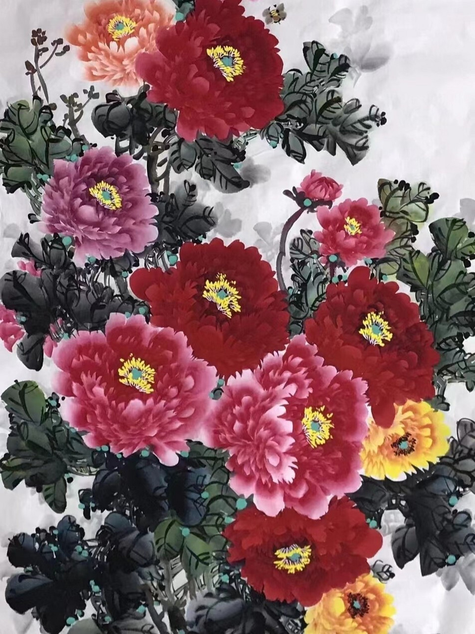 陈芬清🔥四尺牡丹🔥140×70cm 纯手绘