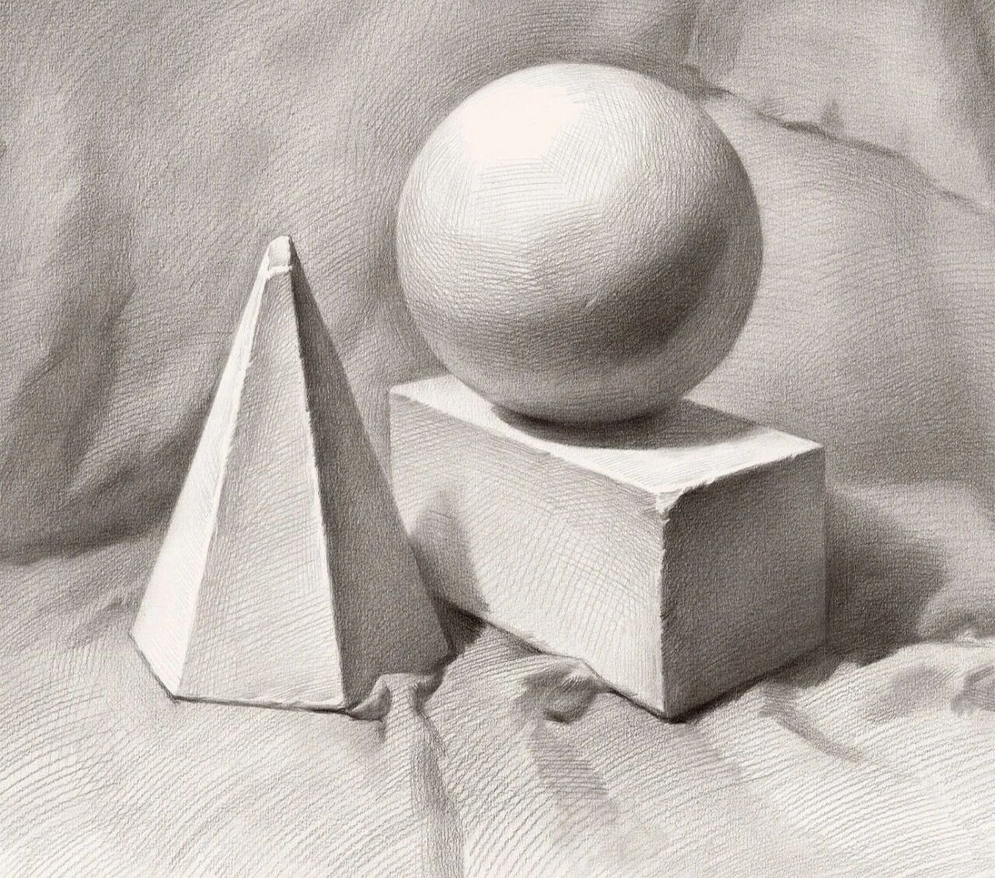 素描石膏几何体高清临摹素材 我们看到的很多物体都可以概括为简单的