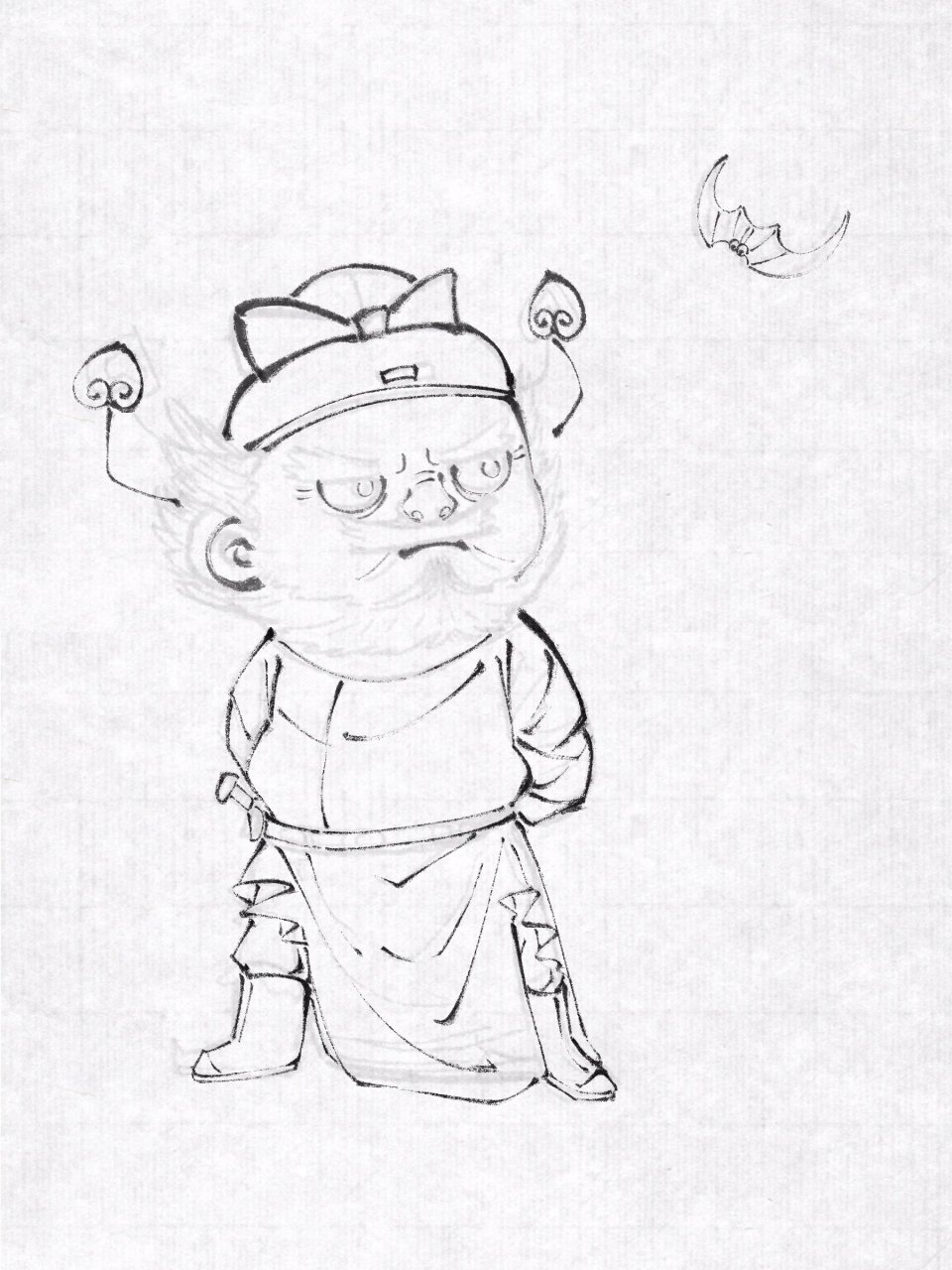 水墨人物︳钟馗 福至眼前 可爱又不失威严的钟馗