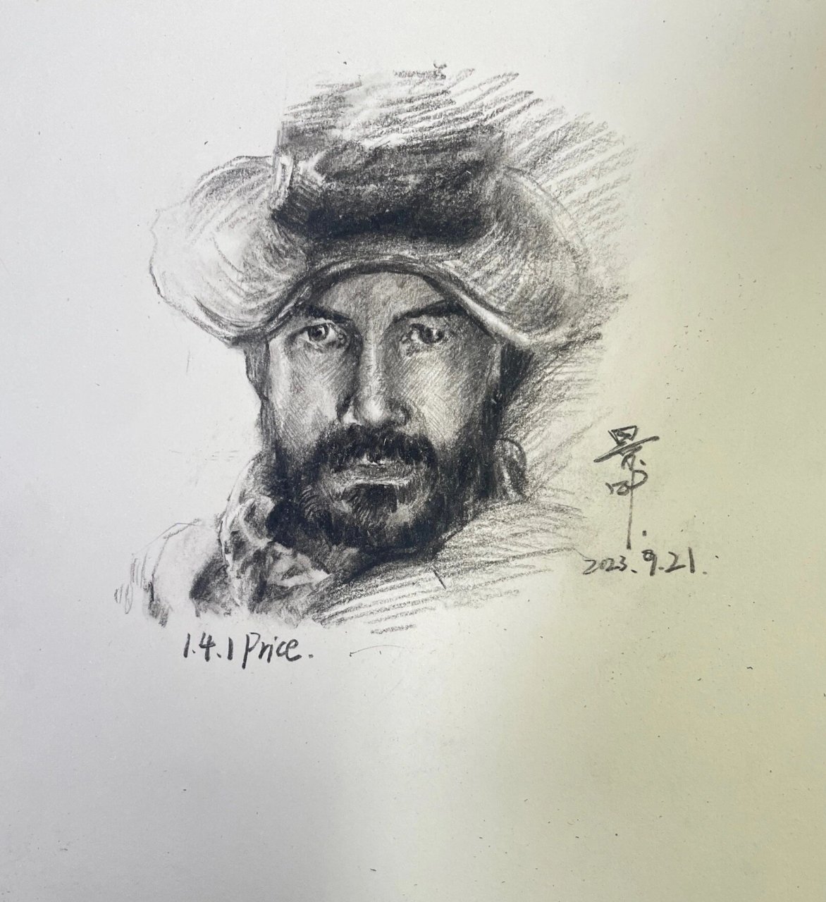 普莱斯上尉 好久好久都没有画过小头像素描啦