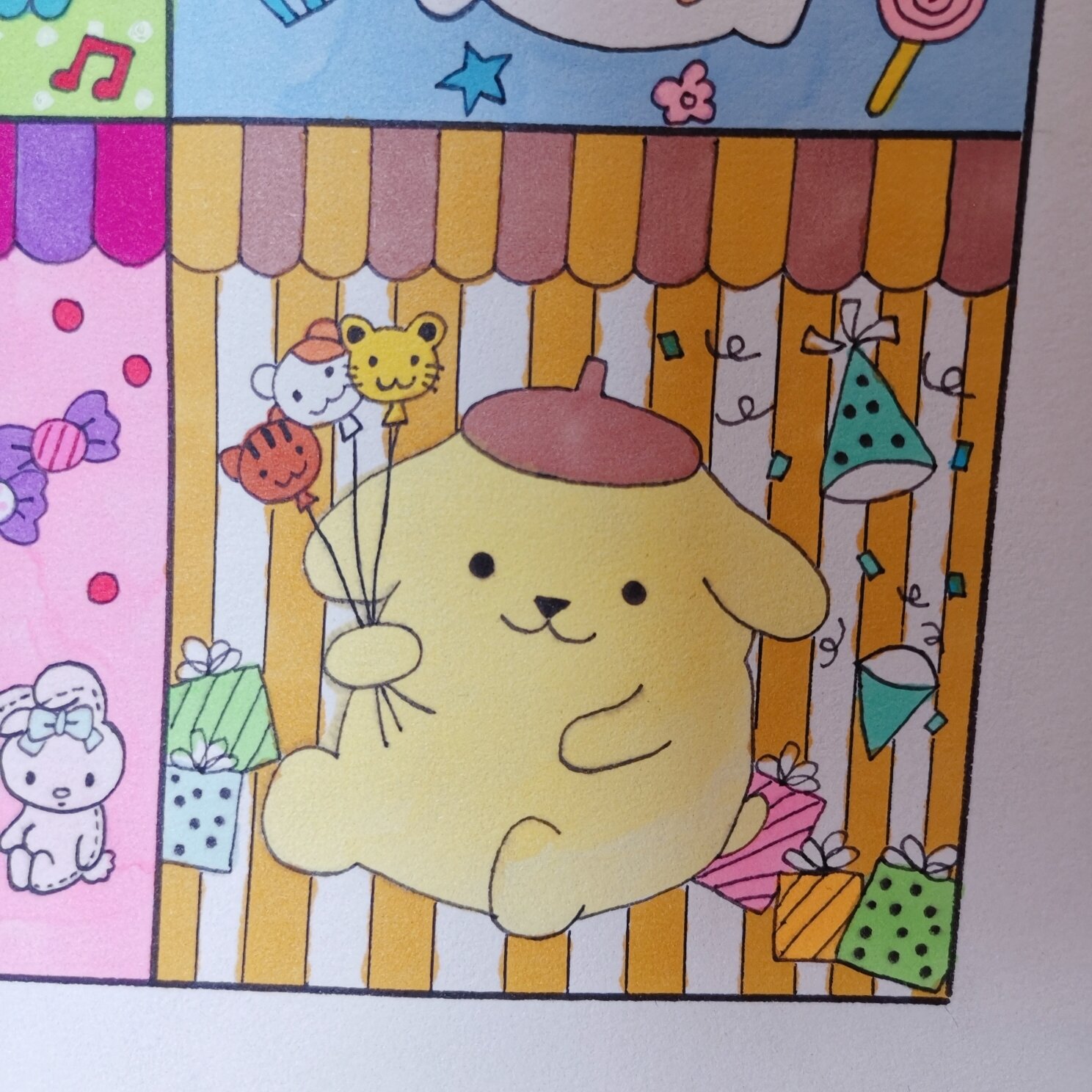 「马克笔」⑦⑤格子画hellokitty和她的朋友