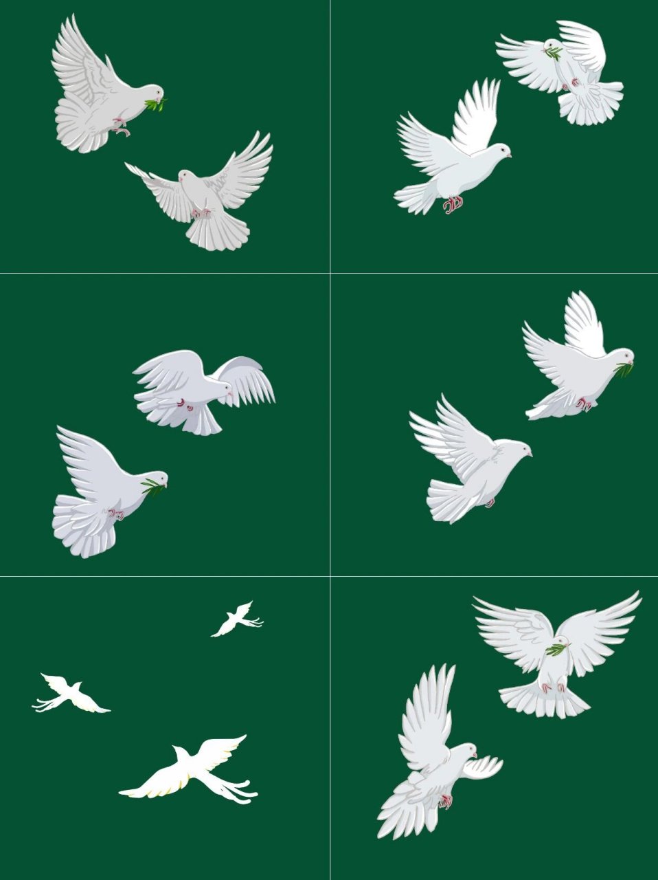 喜迎国庆白鸽素材|51款手绘鸽子|和平鸽 十一小长假就要到了,想必大家