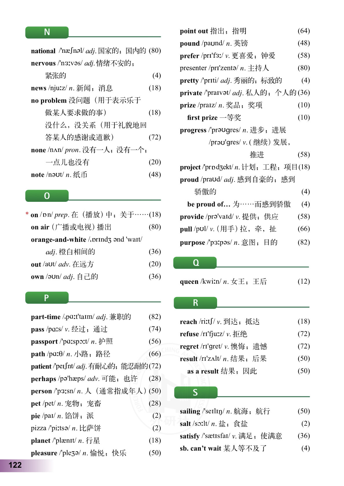 外研版英语八年级下册单词表