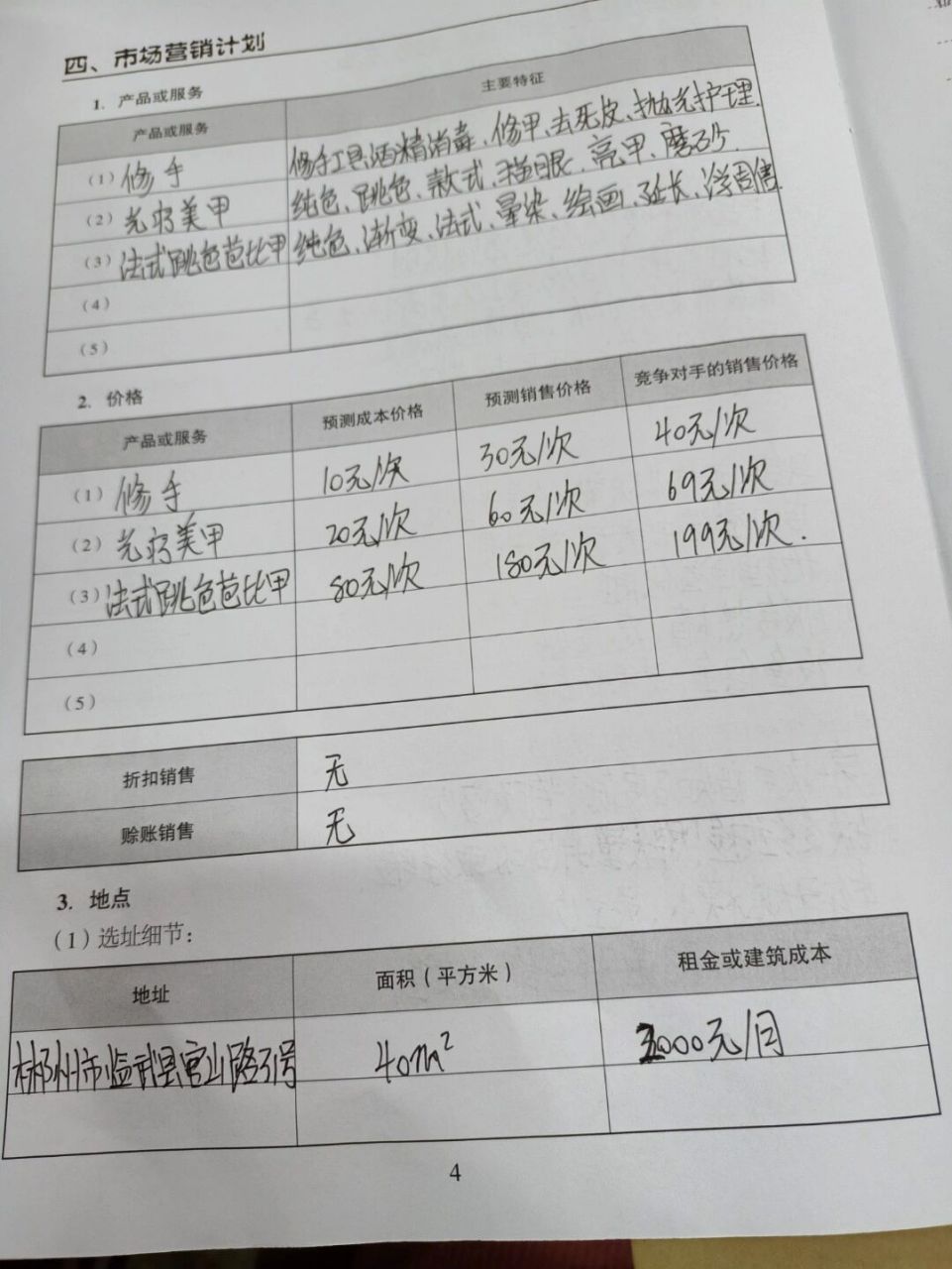 大学生美甲创业项目计划书(大学生美甲店创业项目策划案)