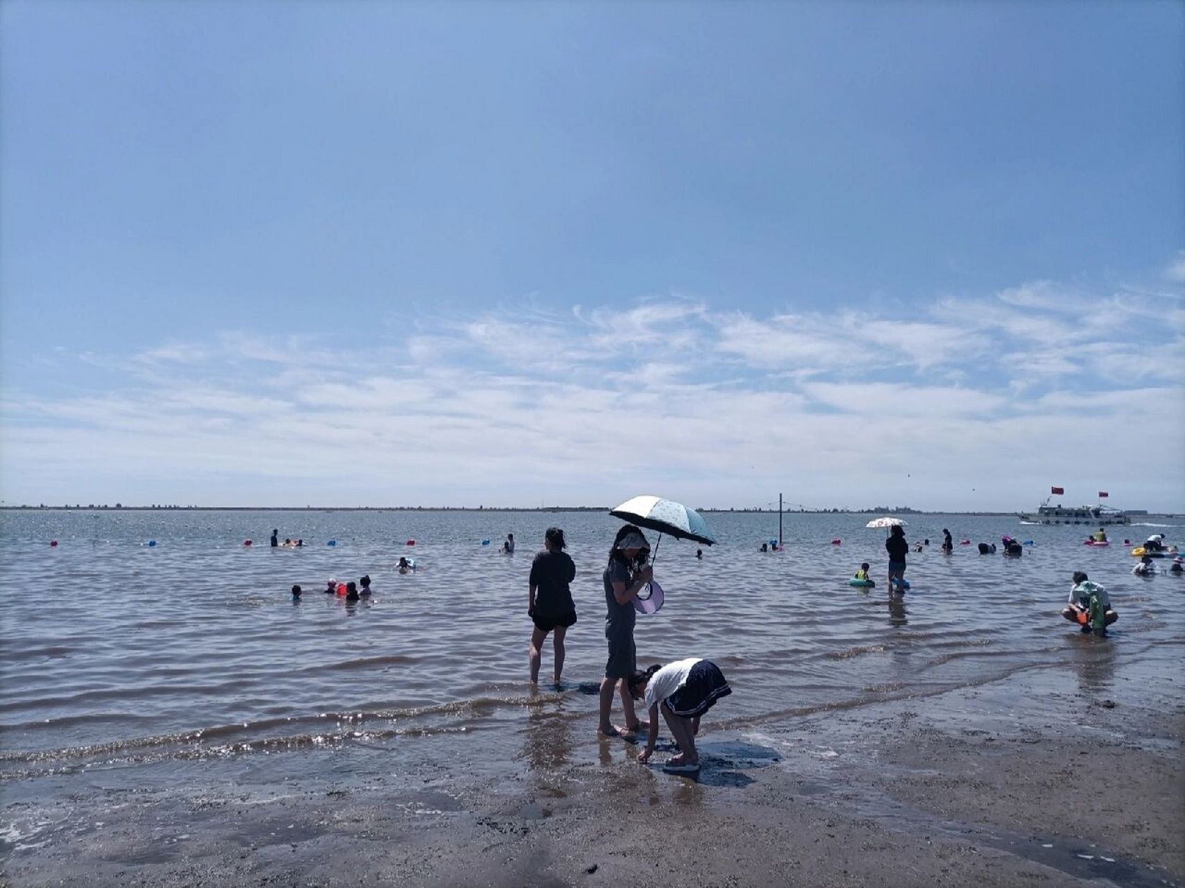 唐山中南拉唯那海滩 买了赶海耙子从网上,不太好用.