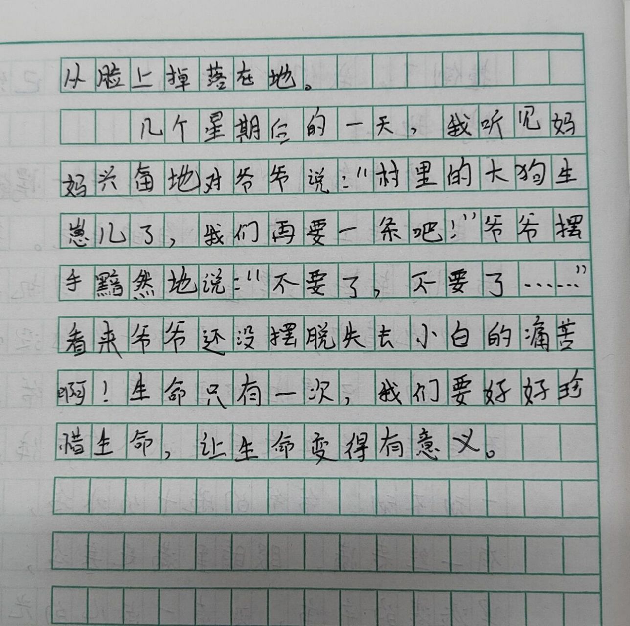 他伤心了作文500字图片