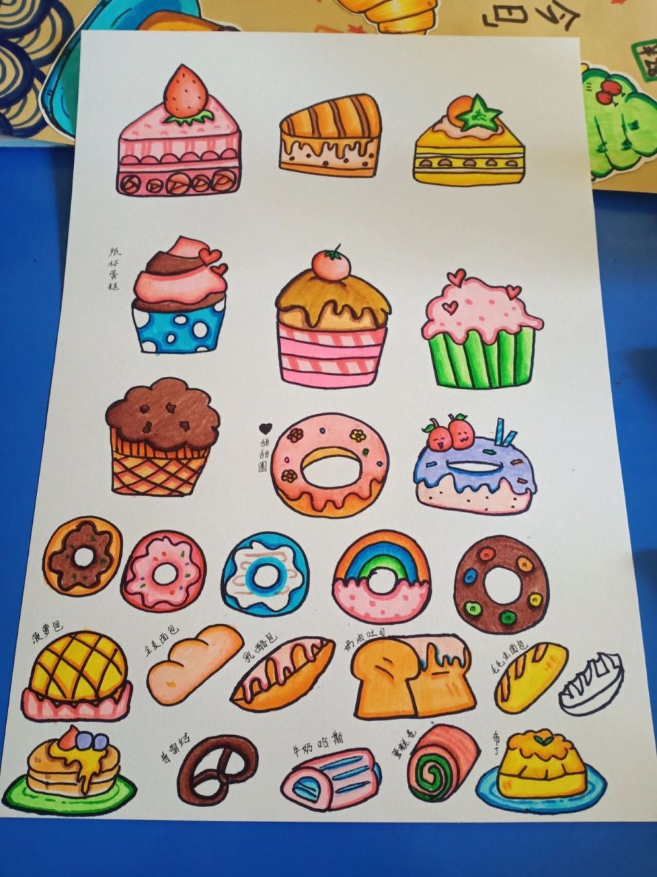 马克笔画甜品儿童图片