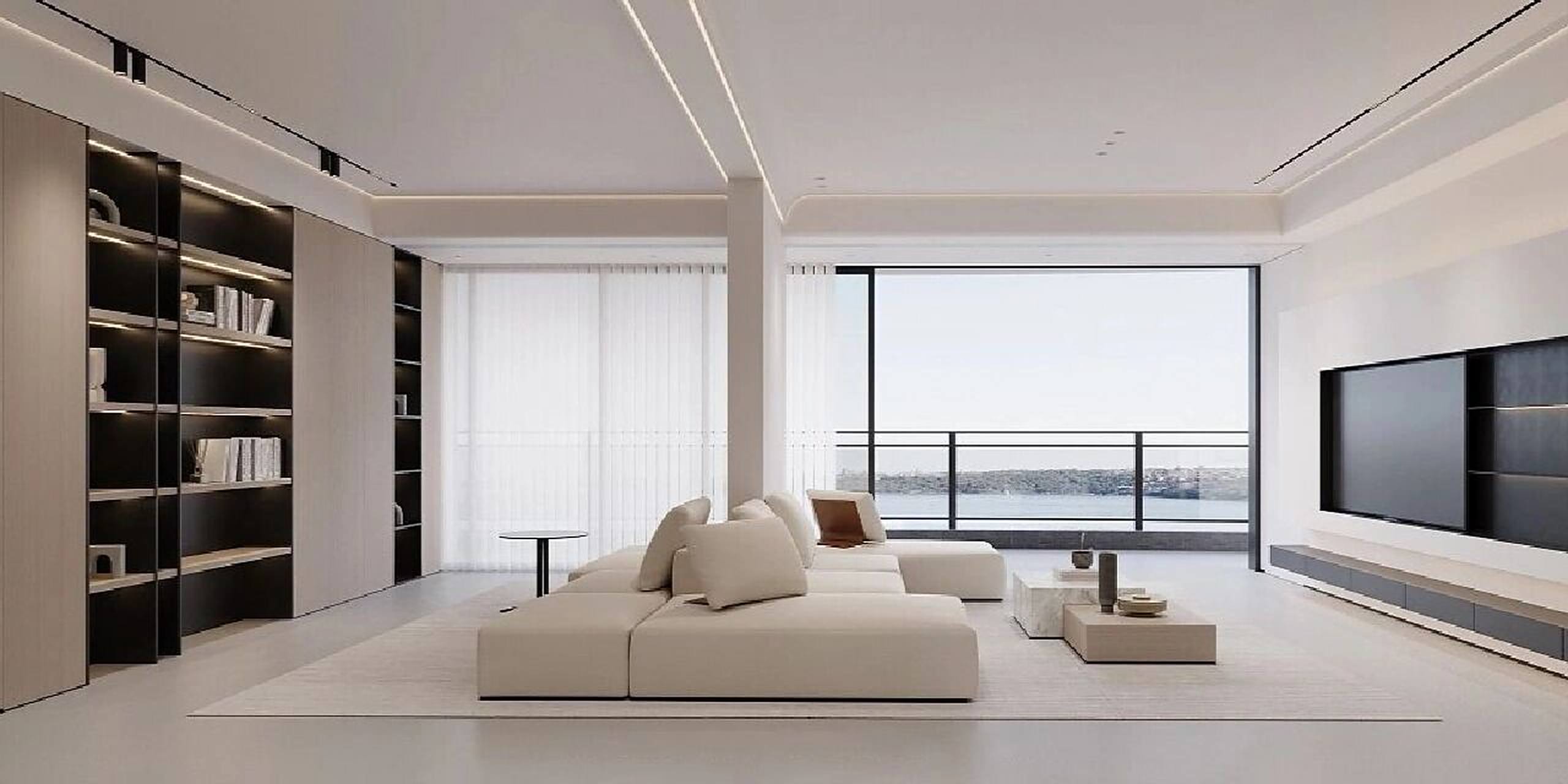 180㎡极简风装修|拆出来的高级感横厅 一眼望去就喜欢的极简风设计