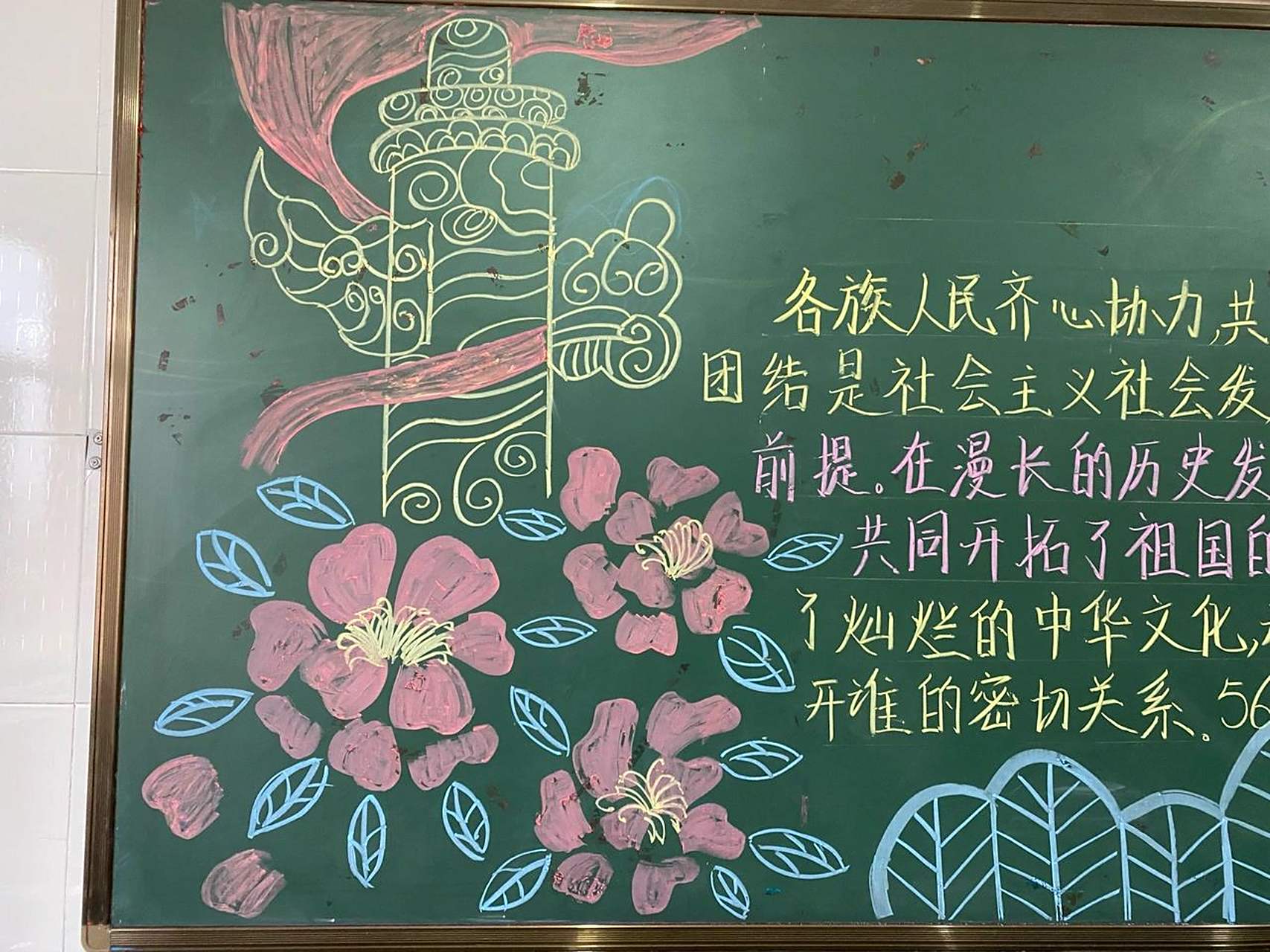 爱国主义黑板报—共筑中国梦  我又画了一个94 团结就是力量82