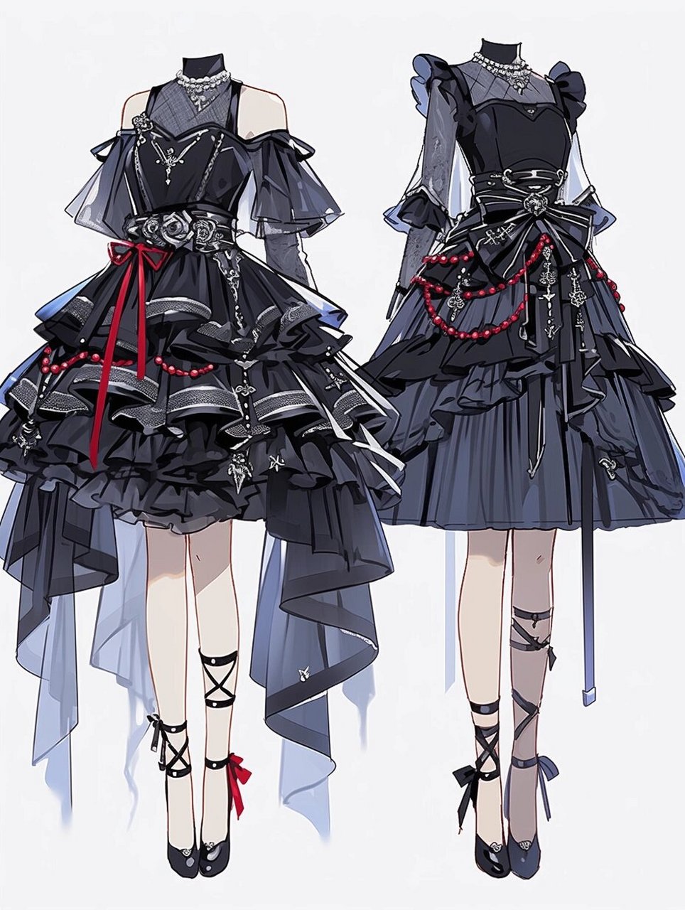 哥特风:服装设计图