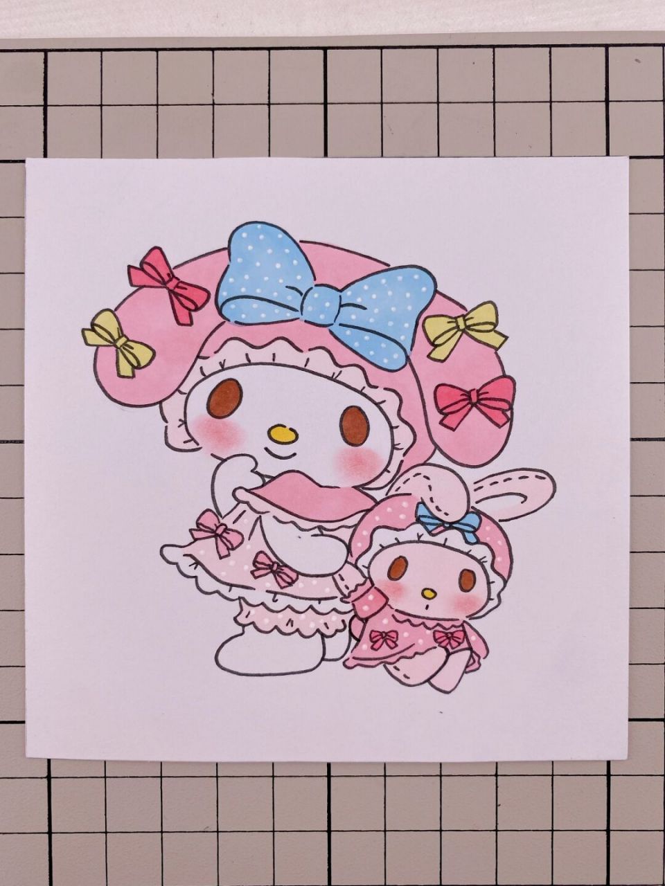 第300幅|美乐蒂卡通画,马克笔画.附步骤图 #美乐蒂# #三丽欧