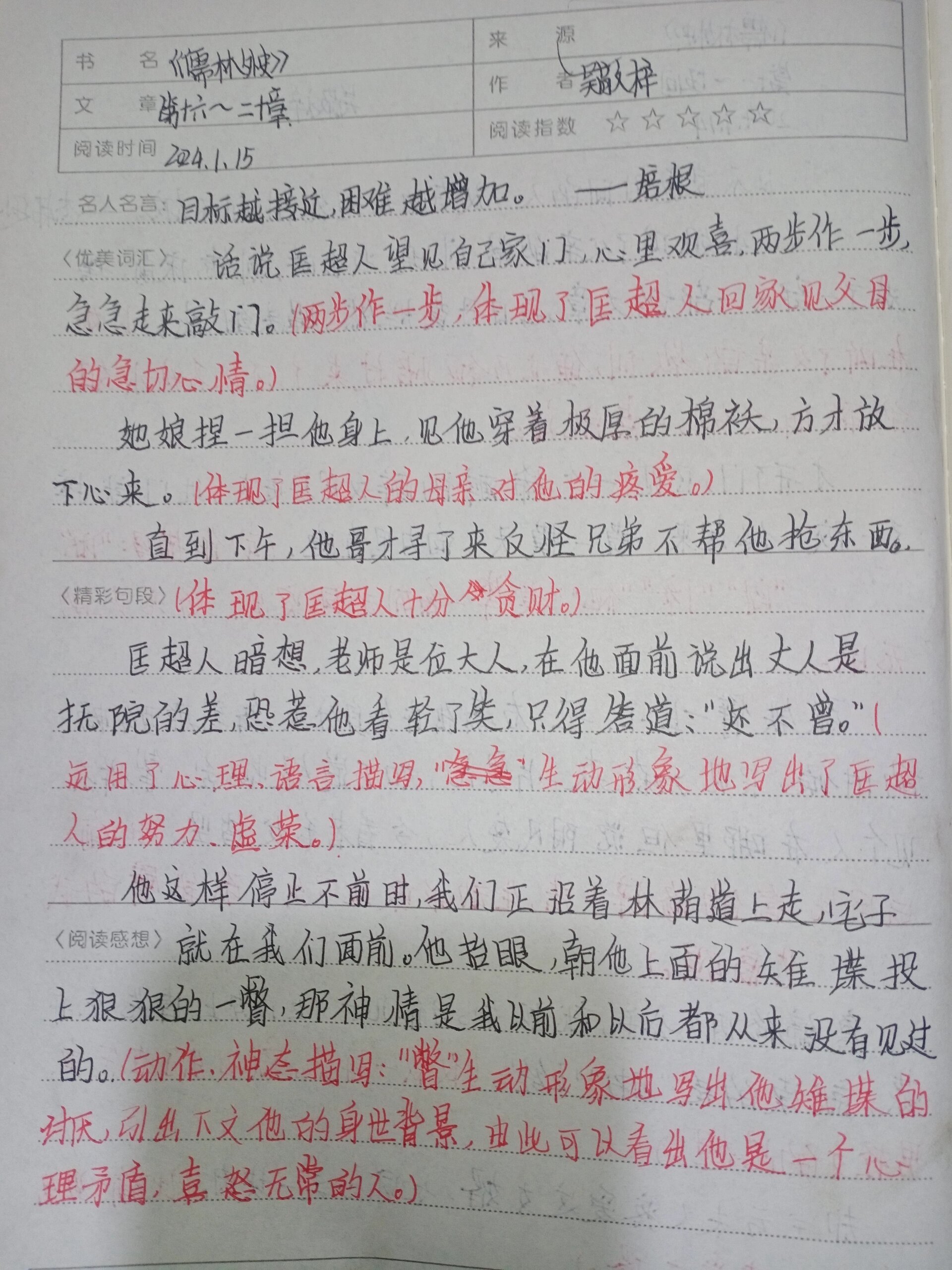 儒林外史读后感200字图片