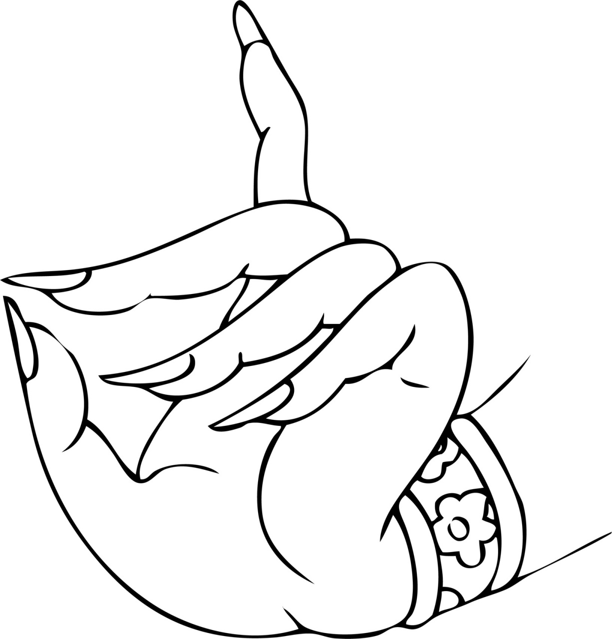 佛手白描·线描素材·国画专业参考资料底稿