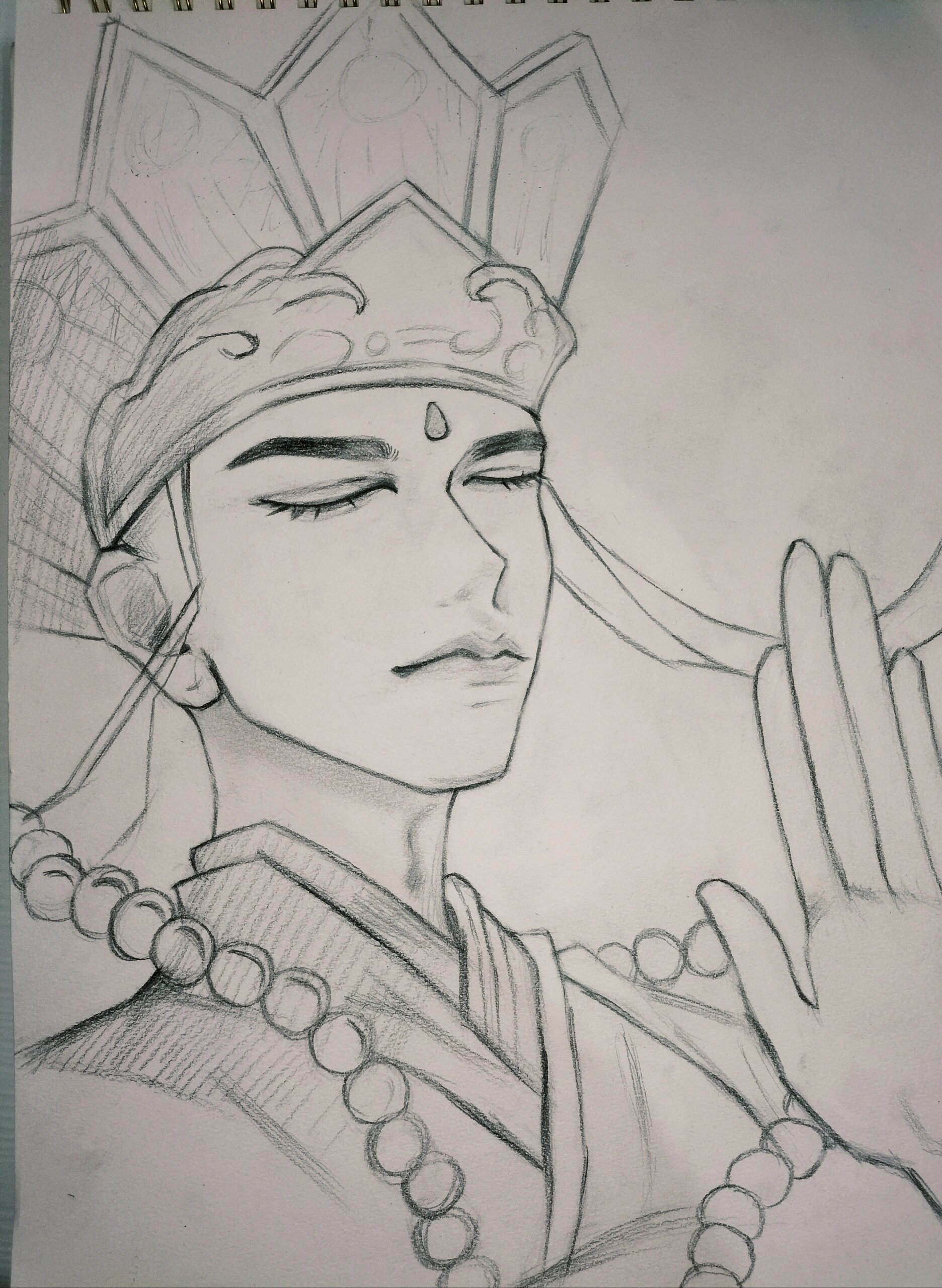 手绘 唐僧 画画