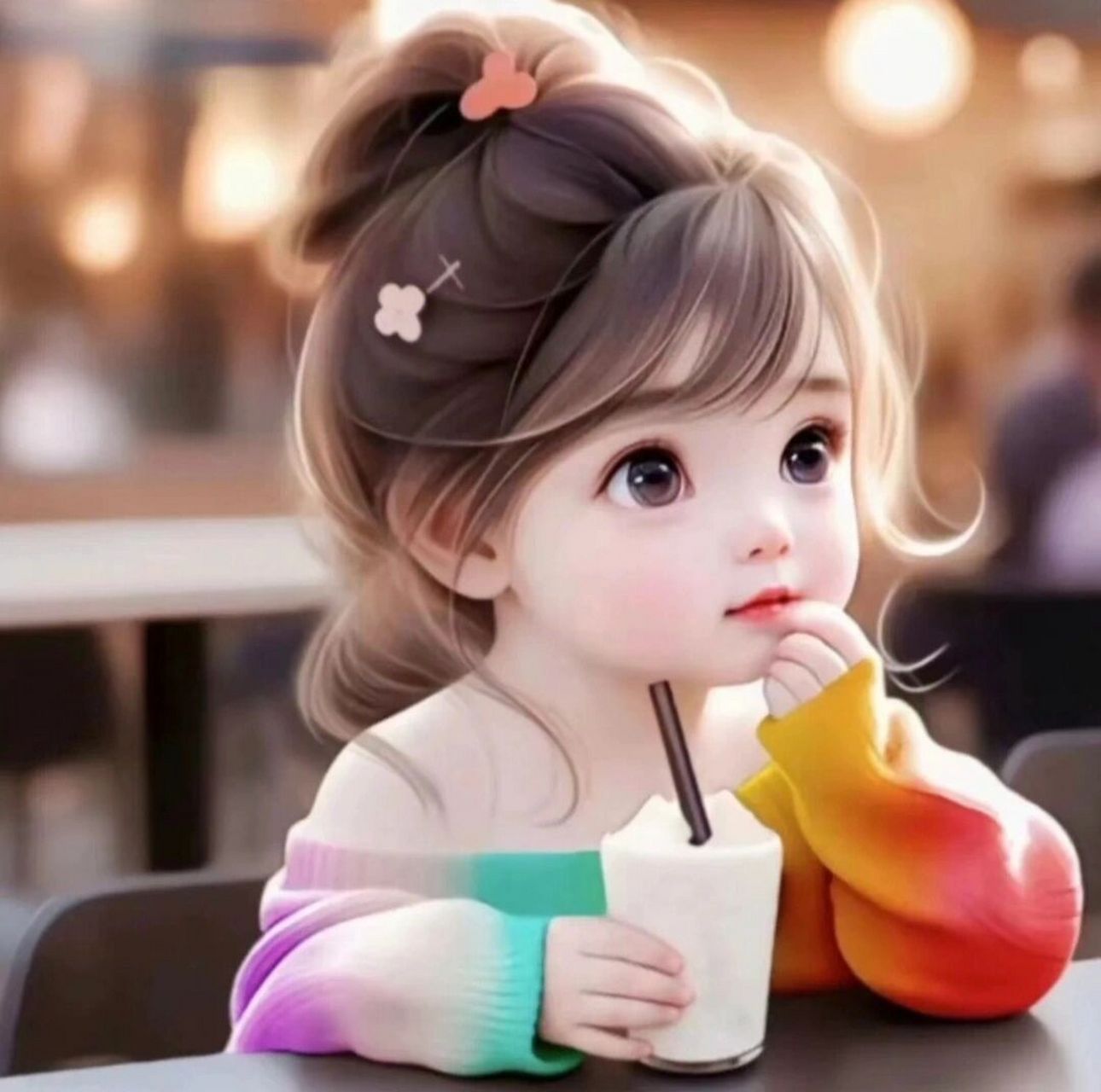 卡通女头像  一群可爱的小精灵