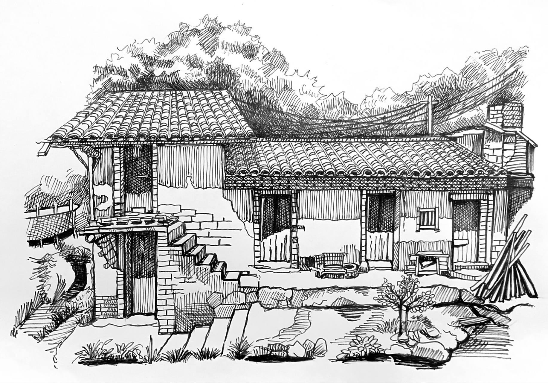 建筑速写     临摹老师作品