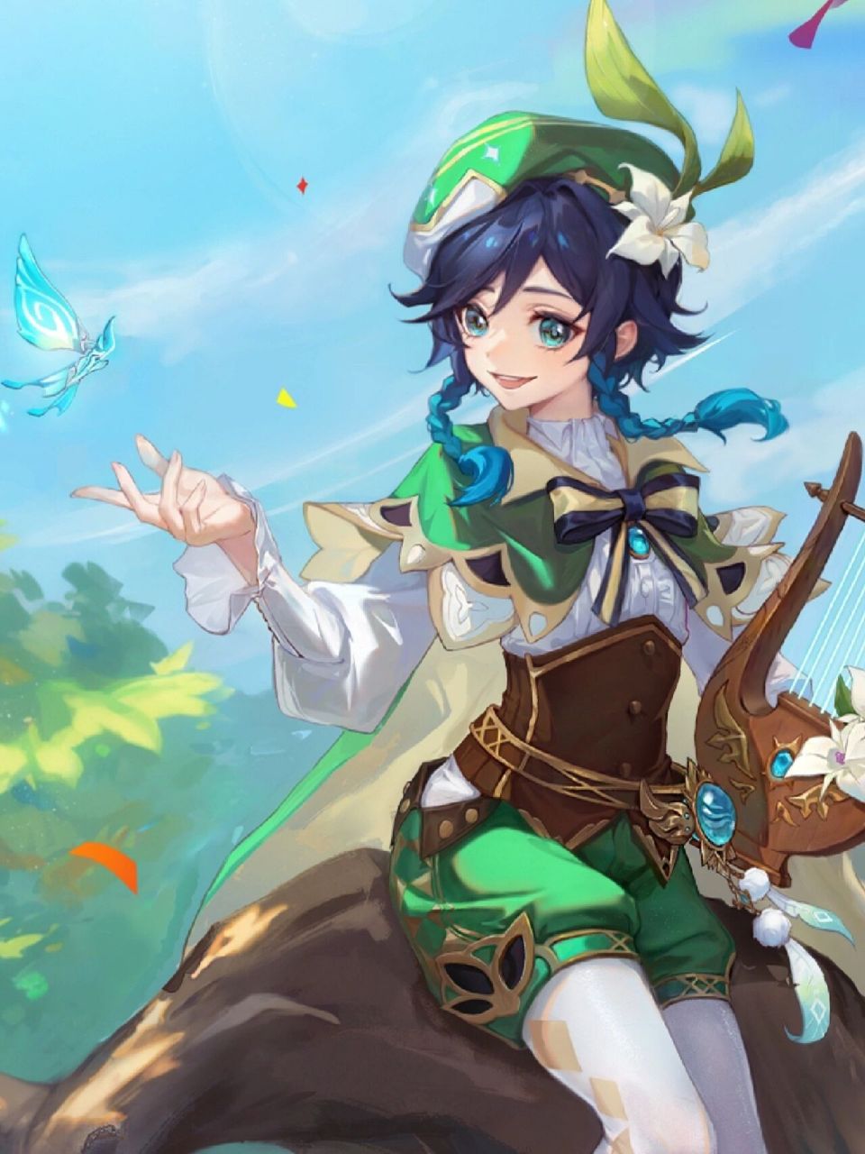 新画一张温迪立绘,希望你喜欢 本来就是想画一张坐在树上的温迪,结果