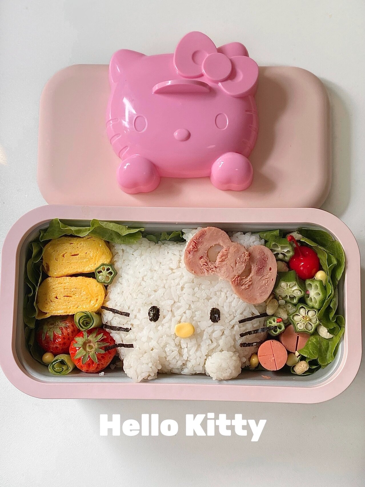 超可爱的hellokitty便当不舍得吃系列