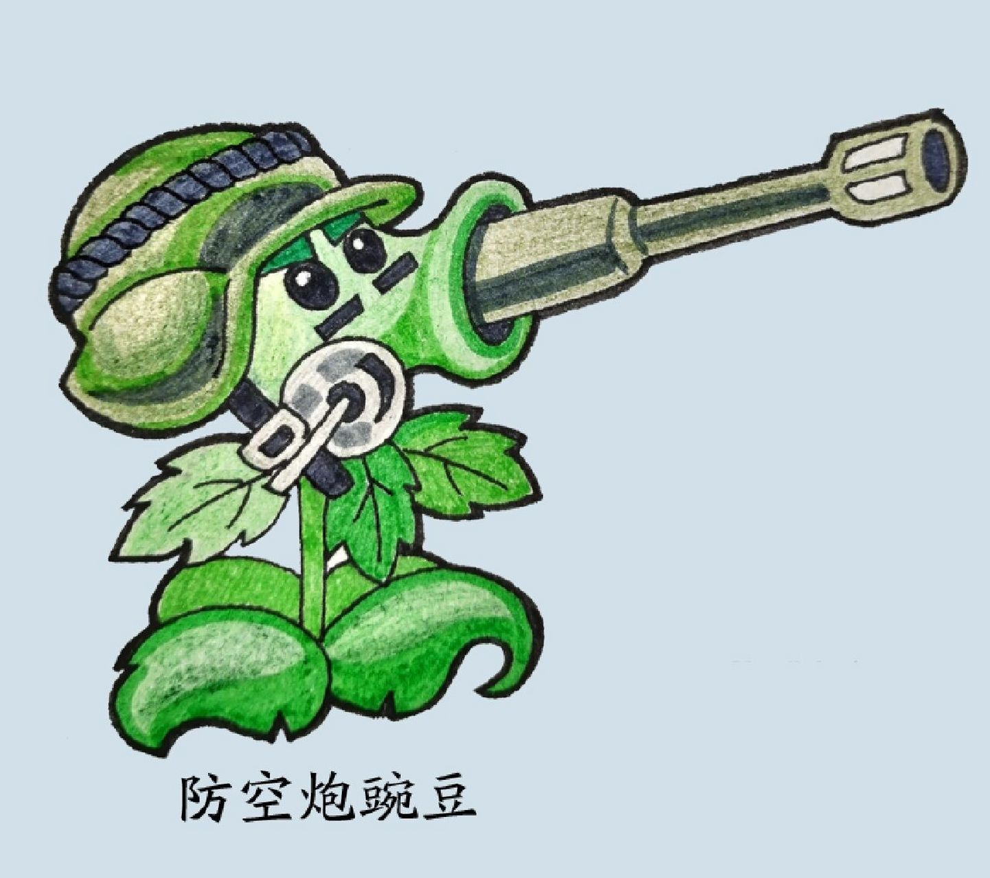 植物大战僵尸豌豆家族绘画