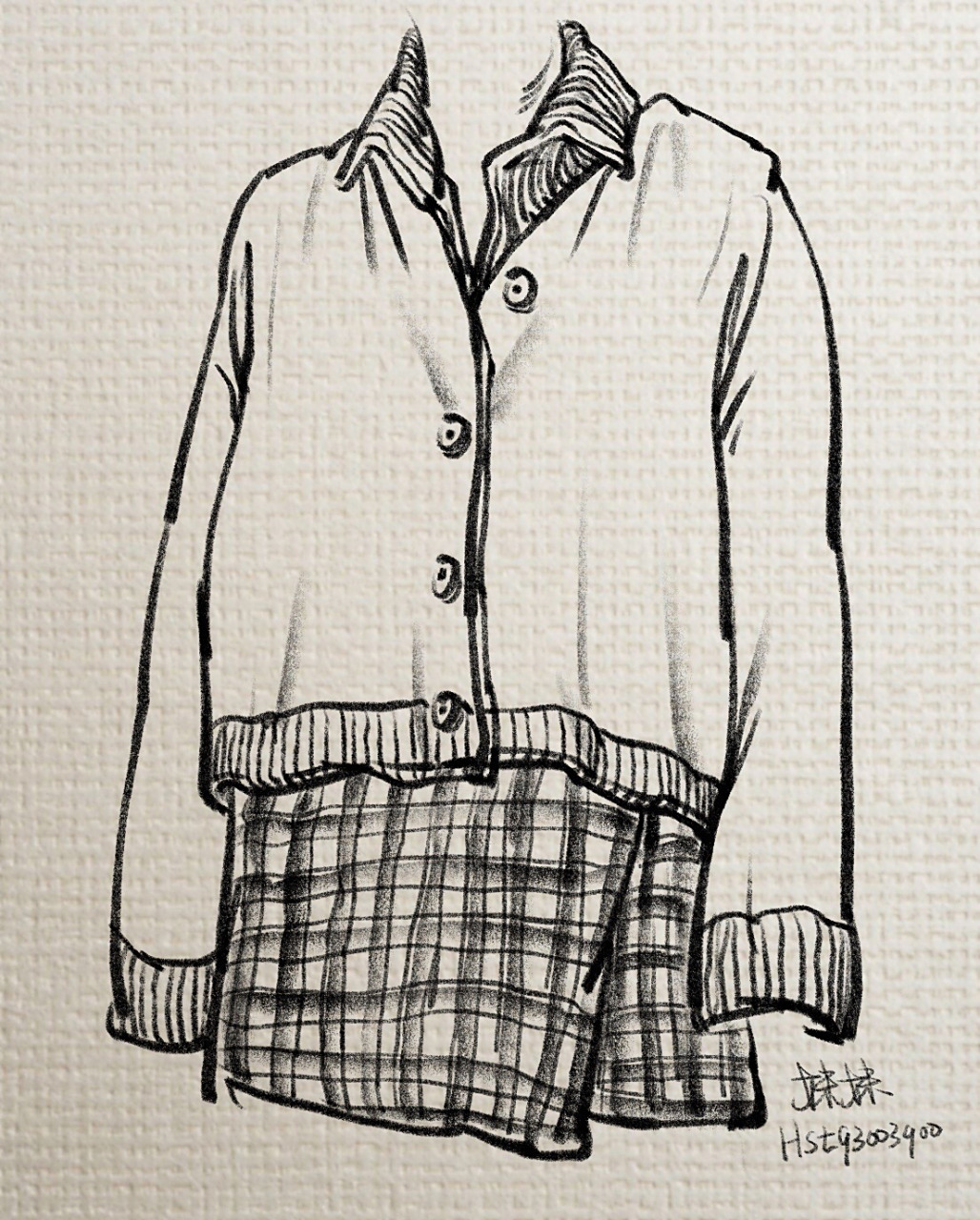速写day18 写生衣服步骤图的线性速写