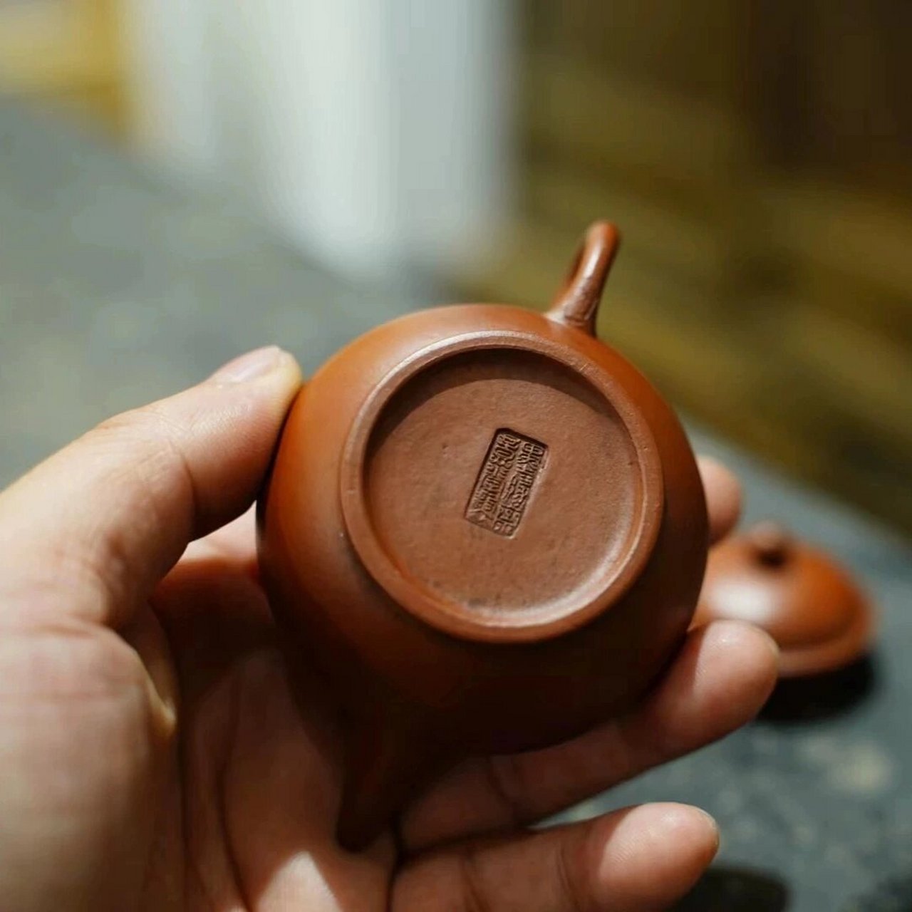 50年代日本回流紫砂全手工水平壶 原矿老朱泥墨缘斋景堂制小品 早期