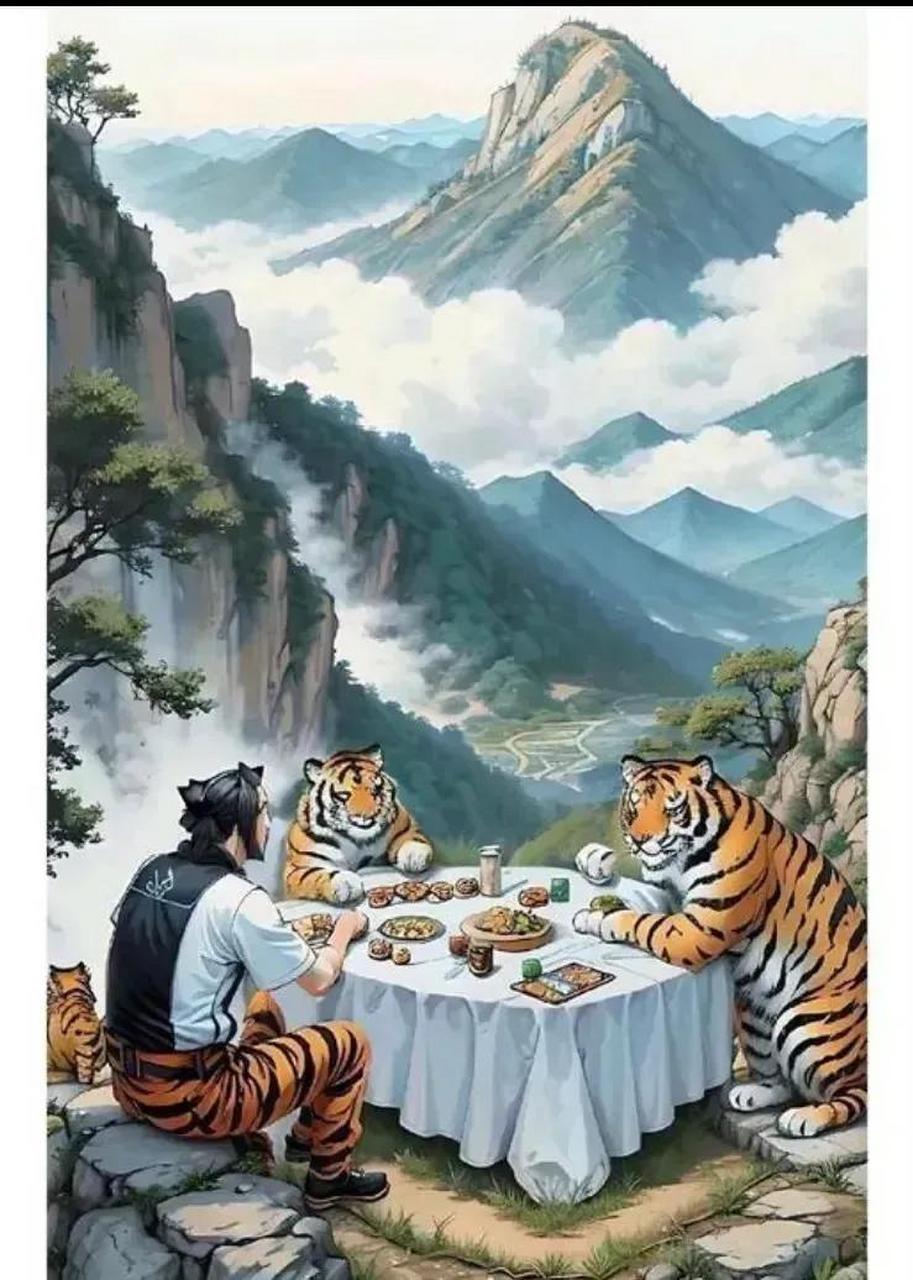 看图说话,此图是不入虎穴,焉得虎子,被发现后就是与虎谋皮.