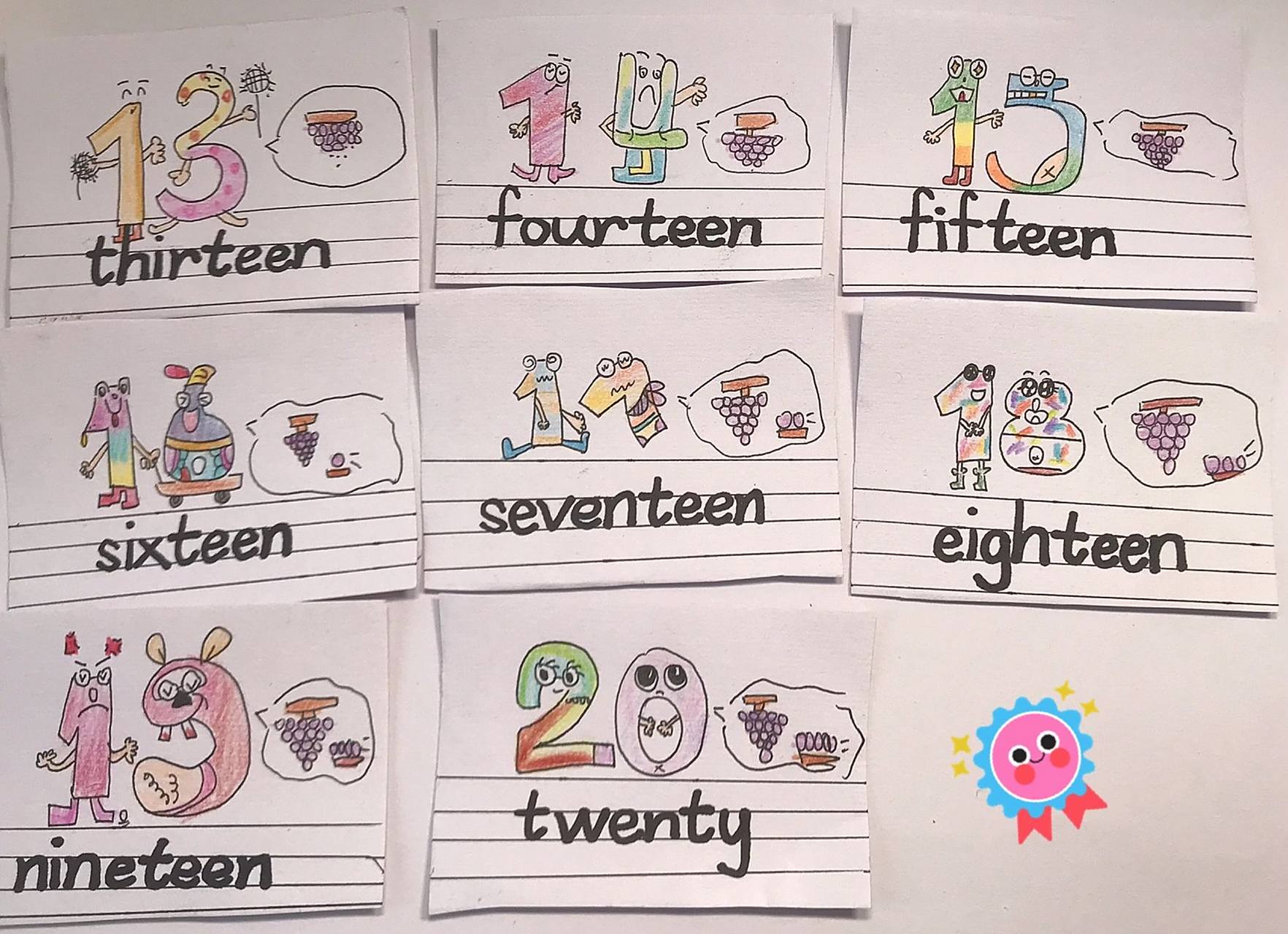 1~20英文数字卡片          1~10原作者,有模仿,无恶意搬运.