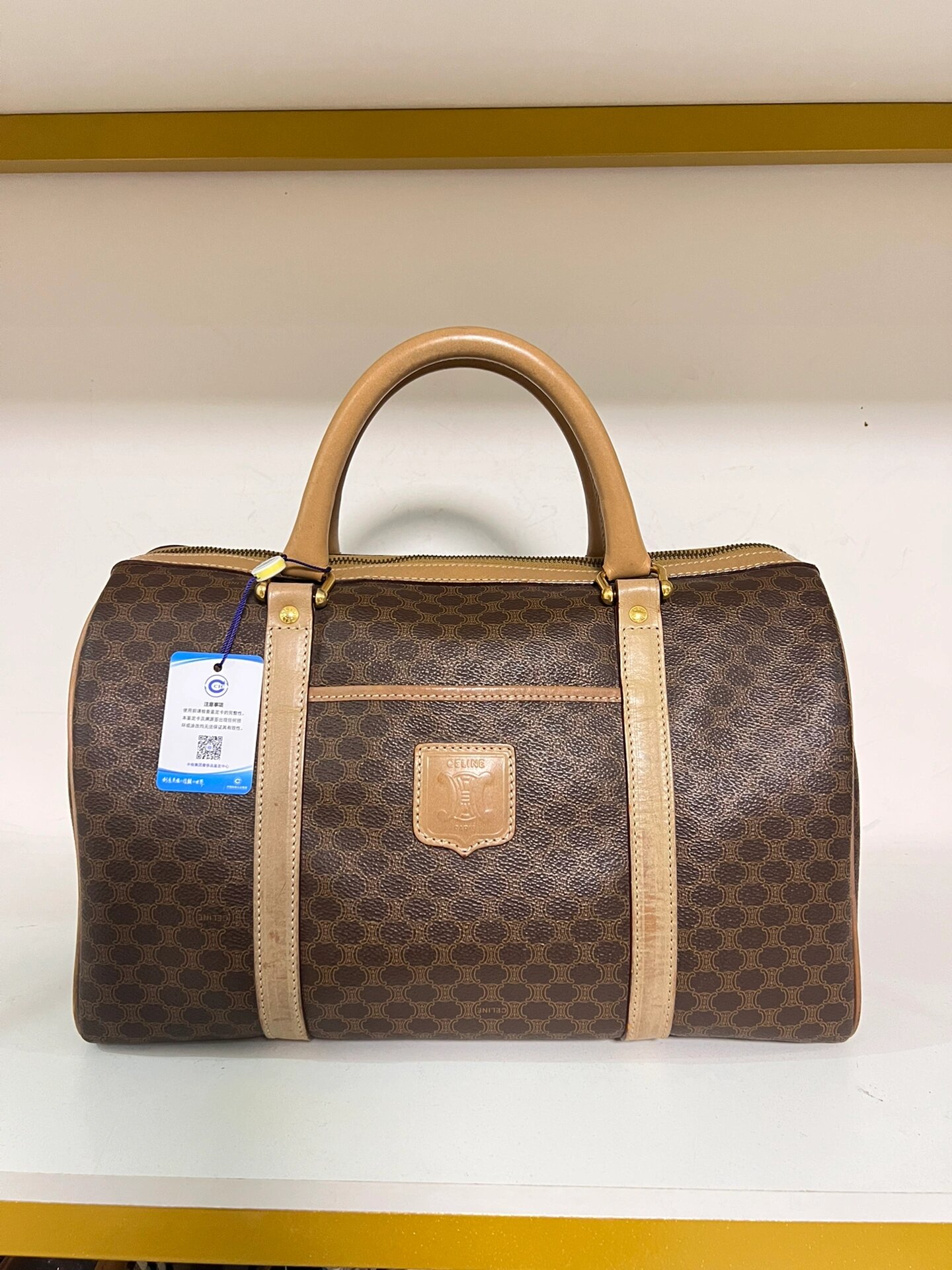 celine塞琳中古老花波士顿旅行包