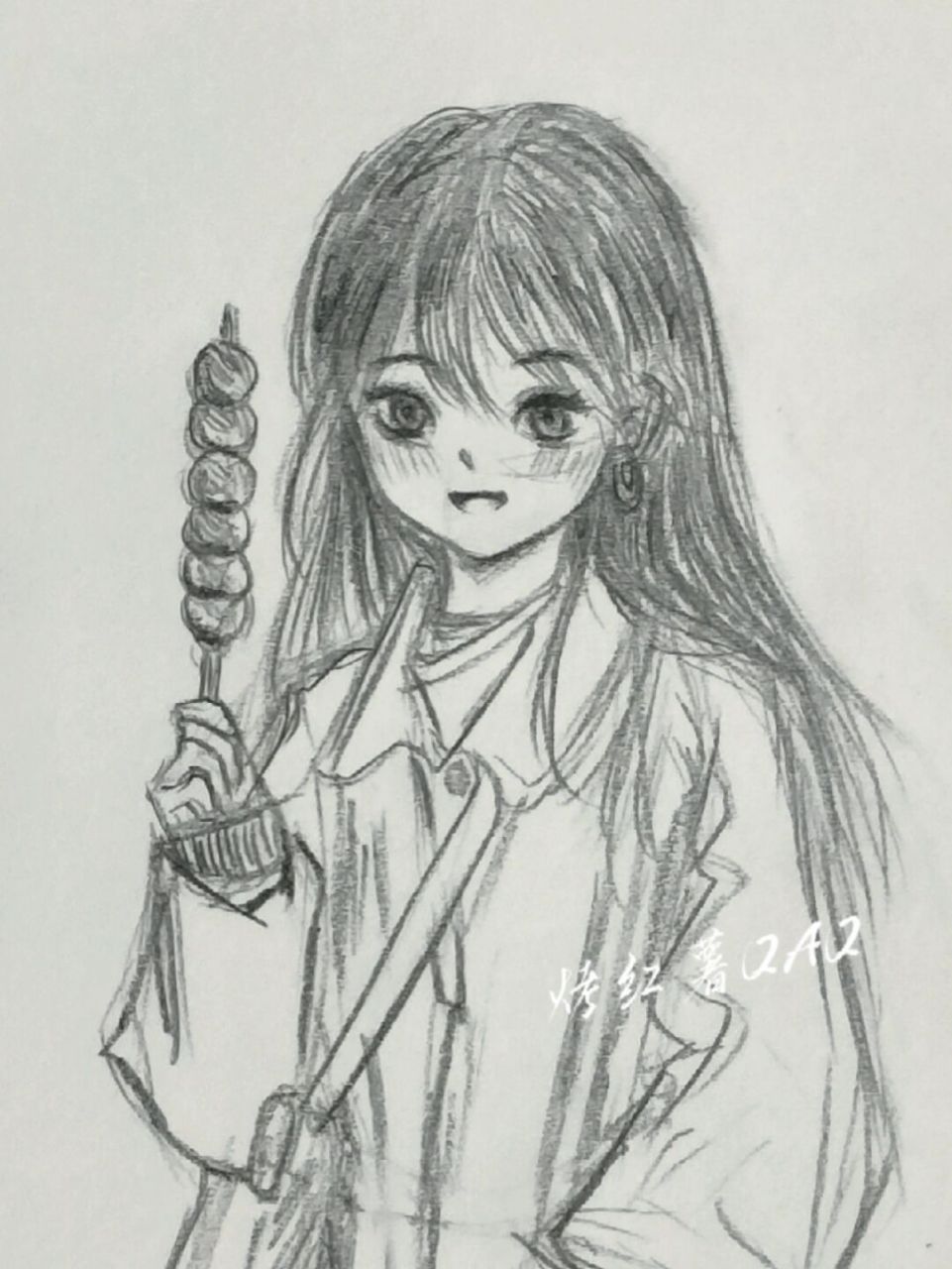 要吃糖葫芦嘛~ #手绘##绘画# #原创# #摸鱼