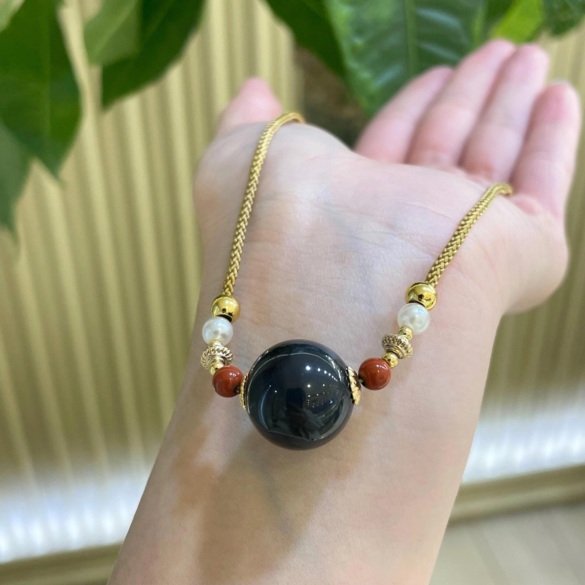 9030和田玉墨玉圆珠