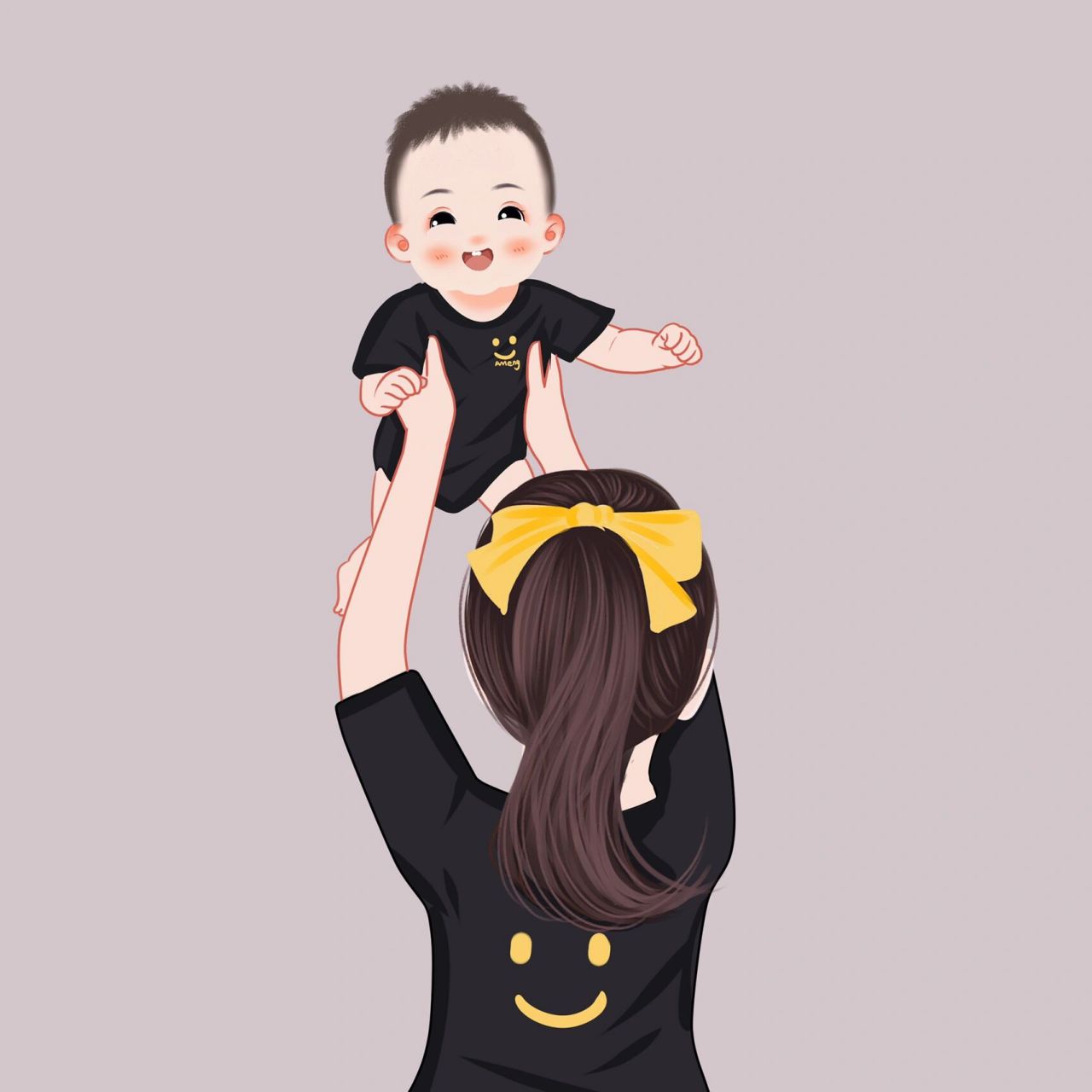 两人,三餐四季,从此多了一个你98 超浪漫超可爱的亲子手绘头像98