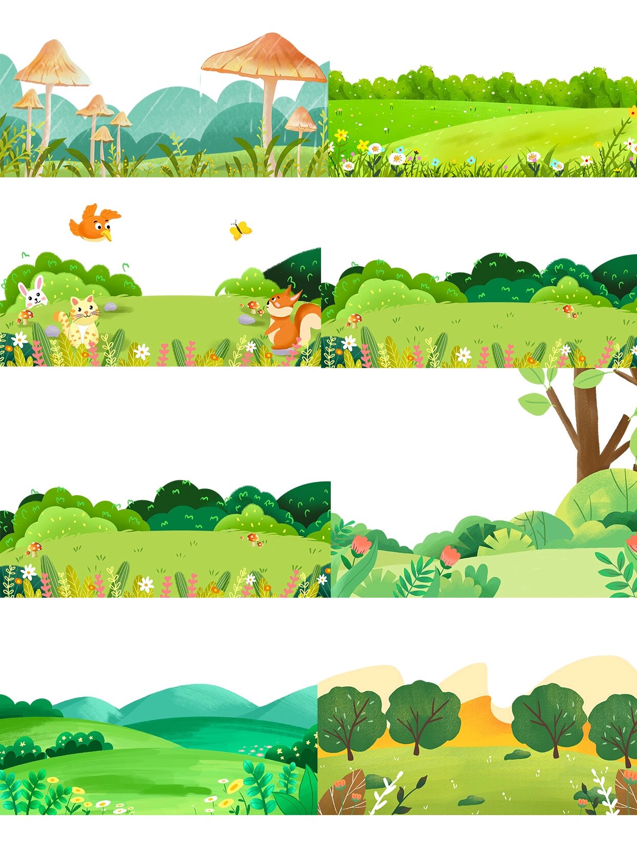 绿色08手绘卡通草地97免抠素材