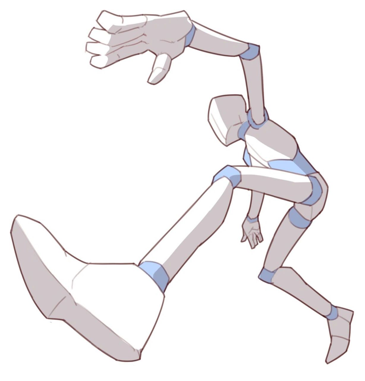 【绘画打卡】人体结构大透视练习5/100 今天的人体练习哦 同样分享三