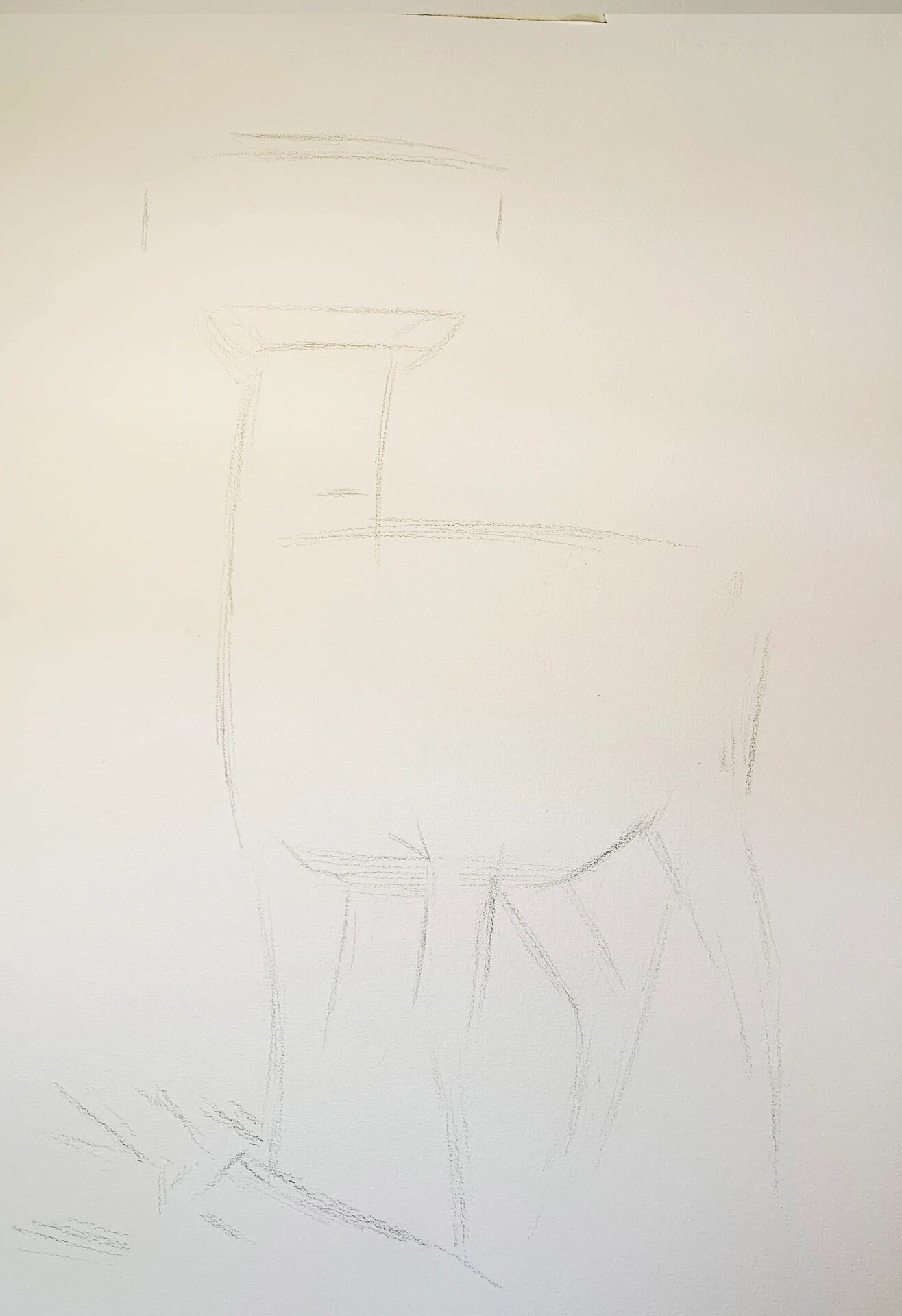 素描梅花鹿超详细又写实的步骤        1 先直线概括出身子头部以及腿