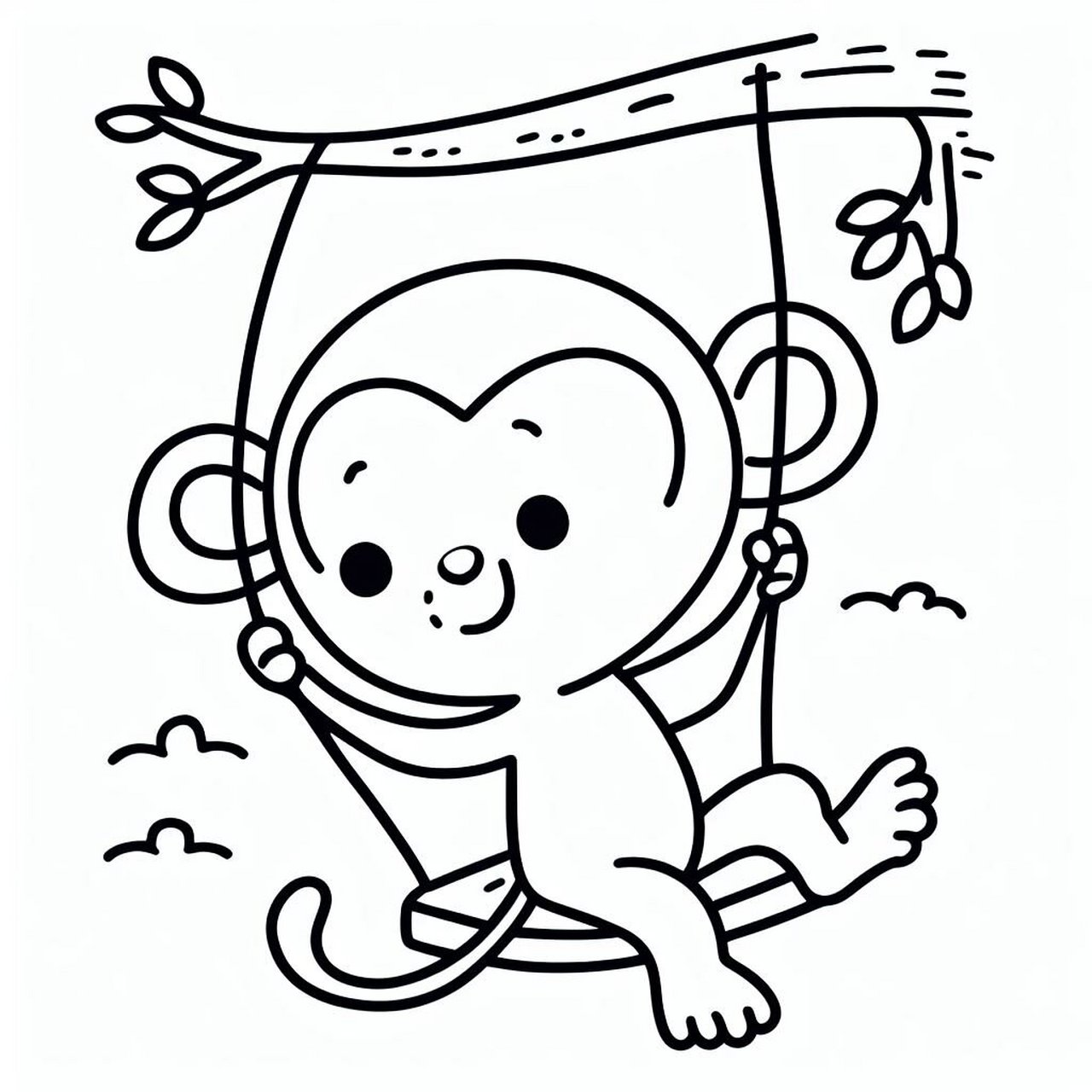 猴子简笔画上色图片