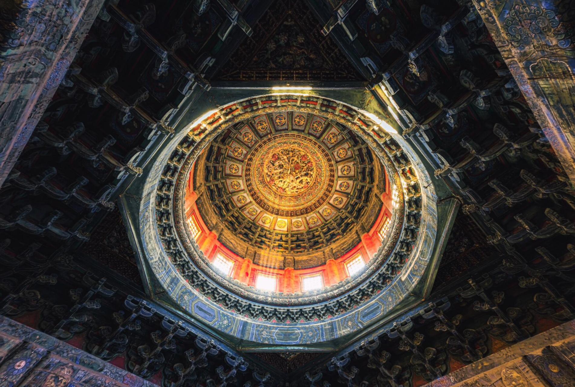 二月二龙抬头|最美天花板故宫万春亭藻井93 今天给大家分享一张我在