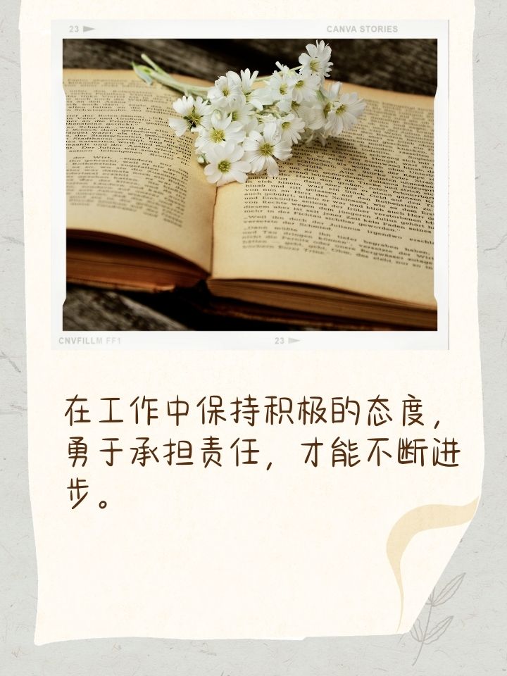 以积极的态度投入工作,以强烈的责任心对待每一项任务.