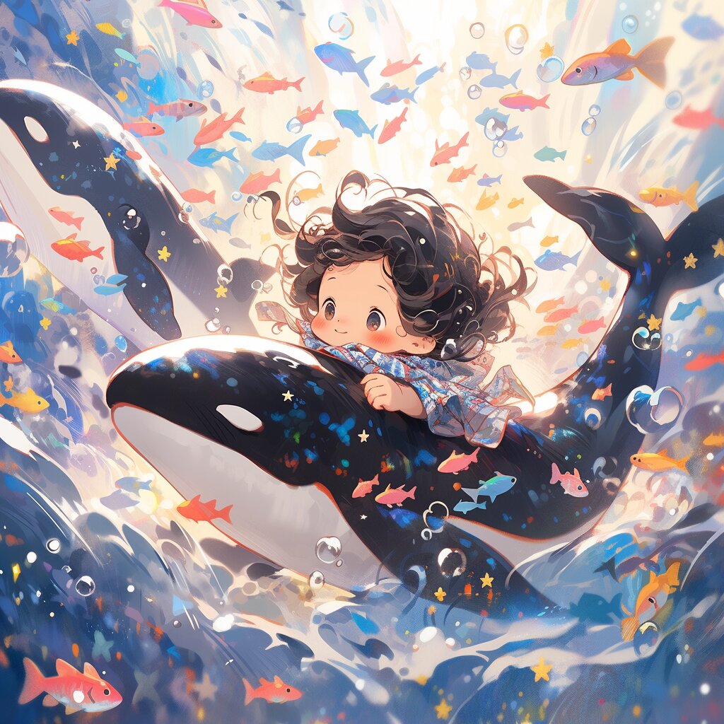 帮粉丝画气泡系列虎鲸|md 看过虎鲸表演后的壁纸头像 020202