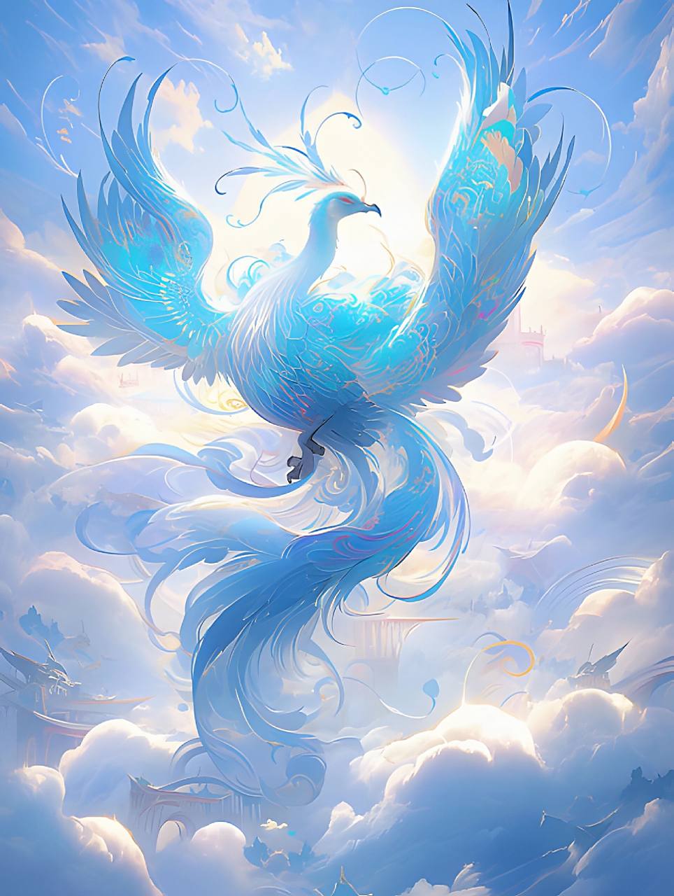 midjourney|"冰晶凤凰"97